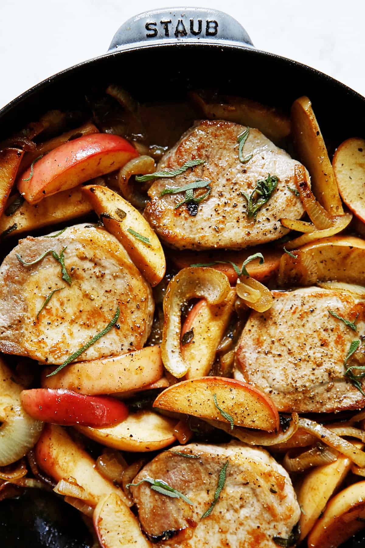 Skillet Pork Chops with Apples and Onions
