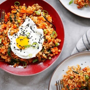 Kimchi Fried Rice (Cauliflower Rice or White Rice) - Lexi's Clean Kitchen