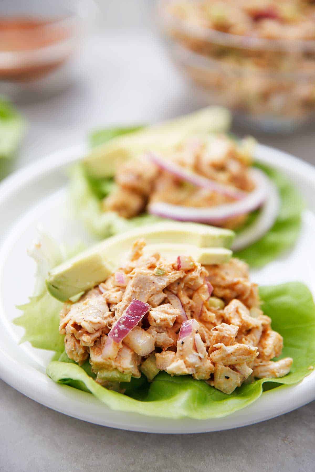 Smoky Chicken Salad Lettuce Boats (Easy Lunch Idea!)