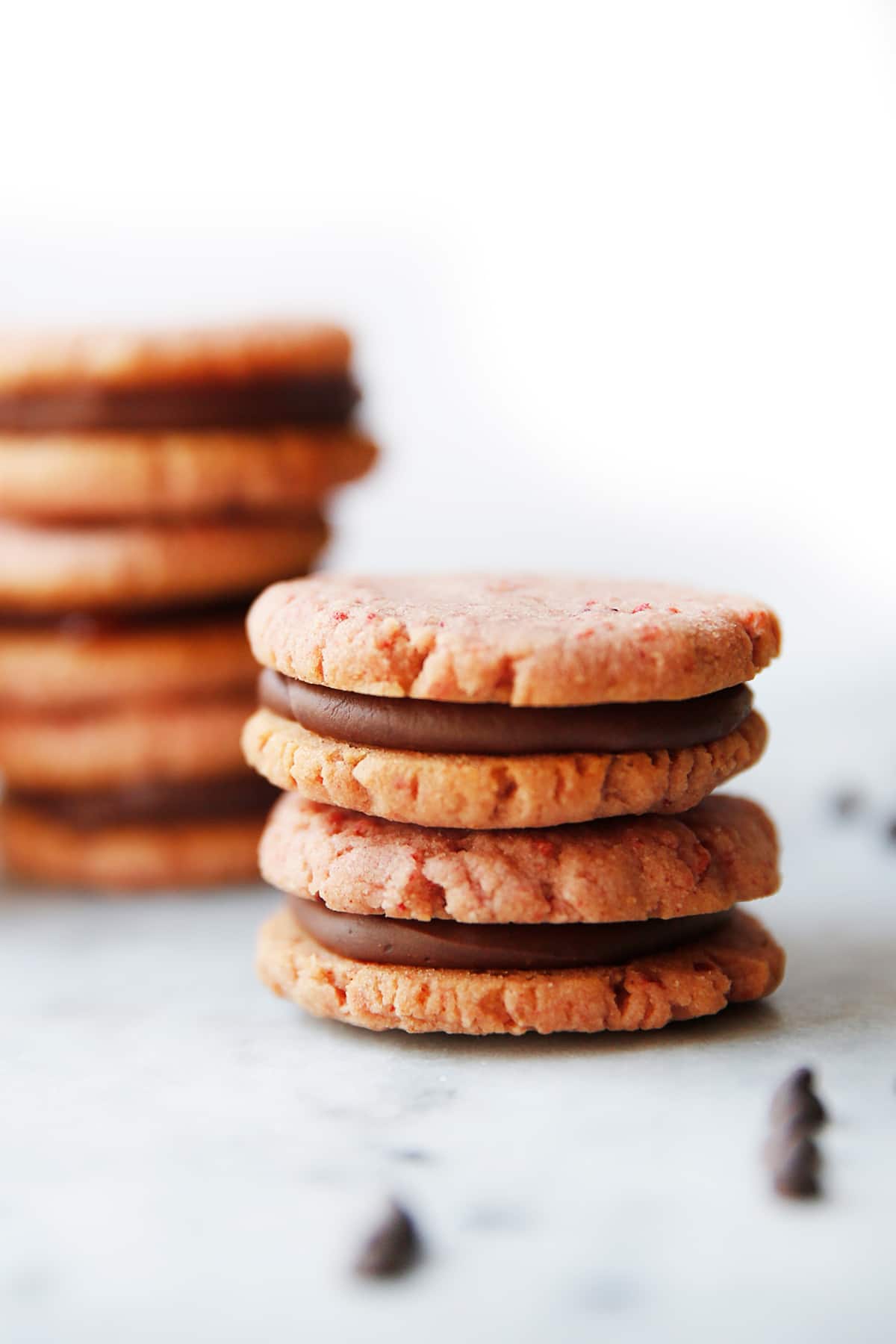 Strawberry and Chocolate Ganache Sandwich Cookies (Allergen Friendly)