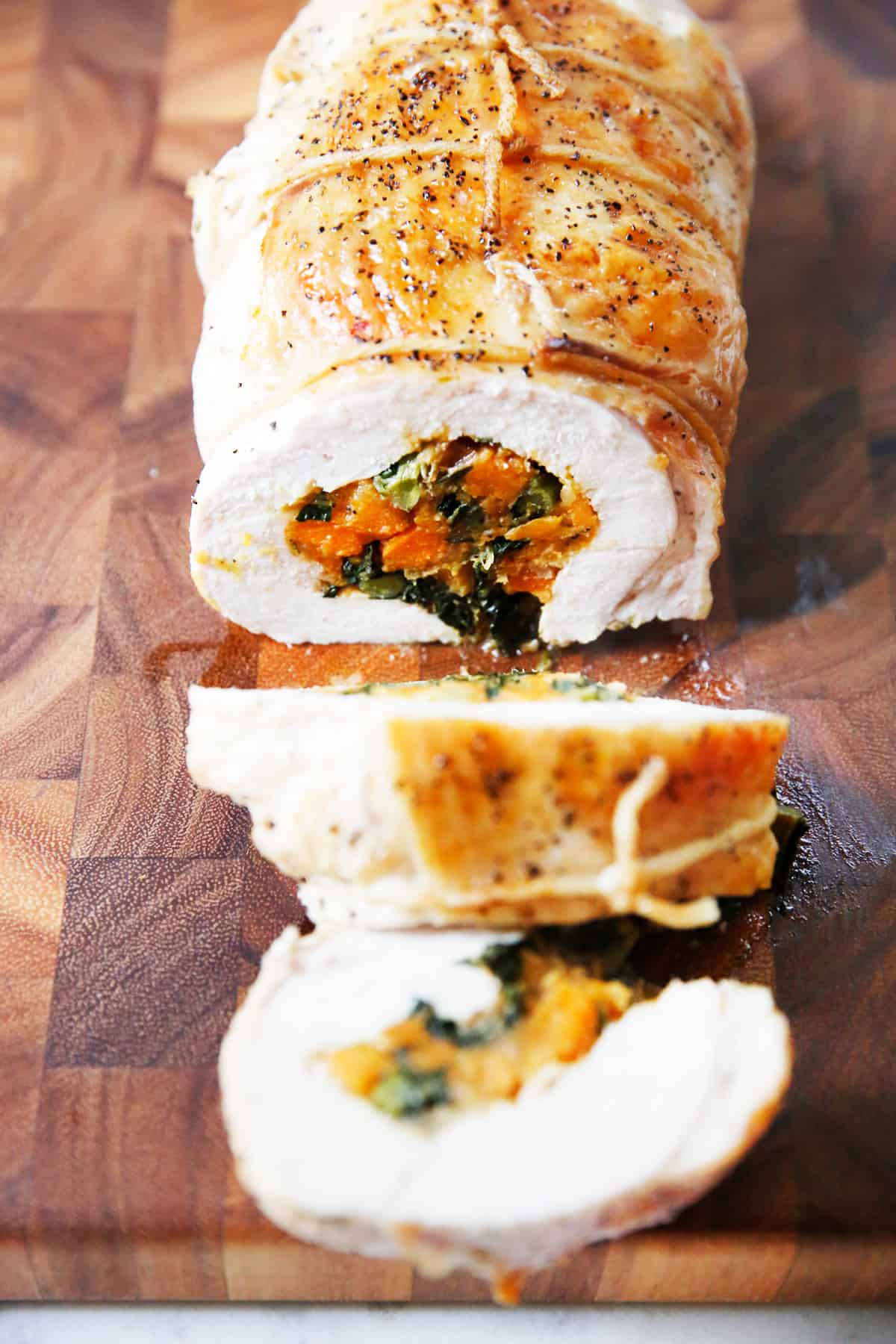 KALE AND SWEET POTATO STUFFED TURKEY BREAST