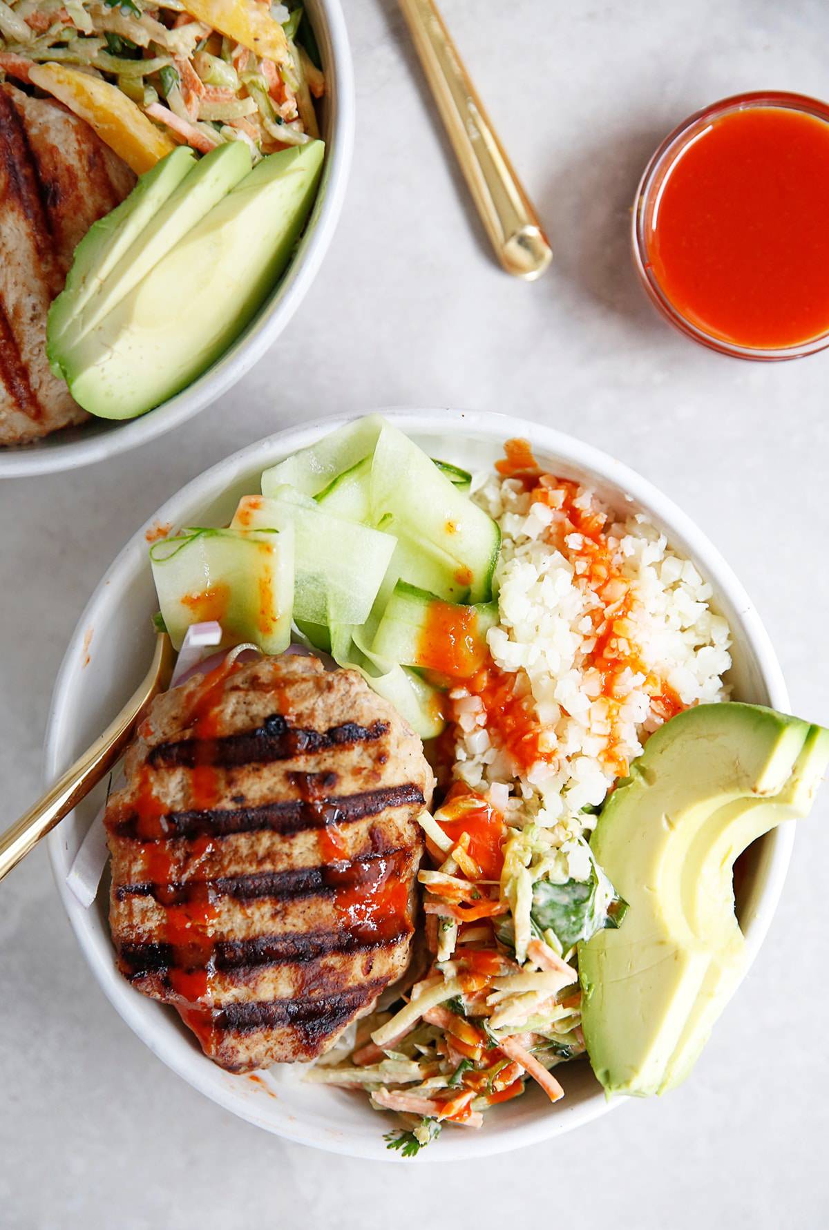 Thai turkey burgers on a plate.