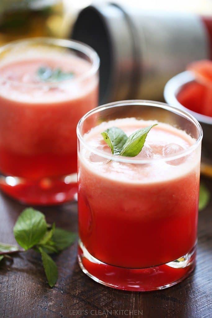 Watermelon juice in a glass.