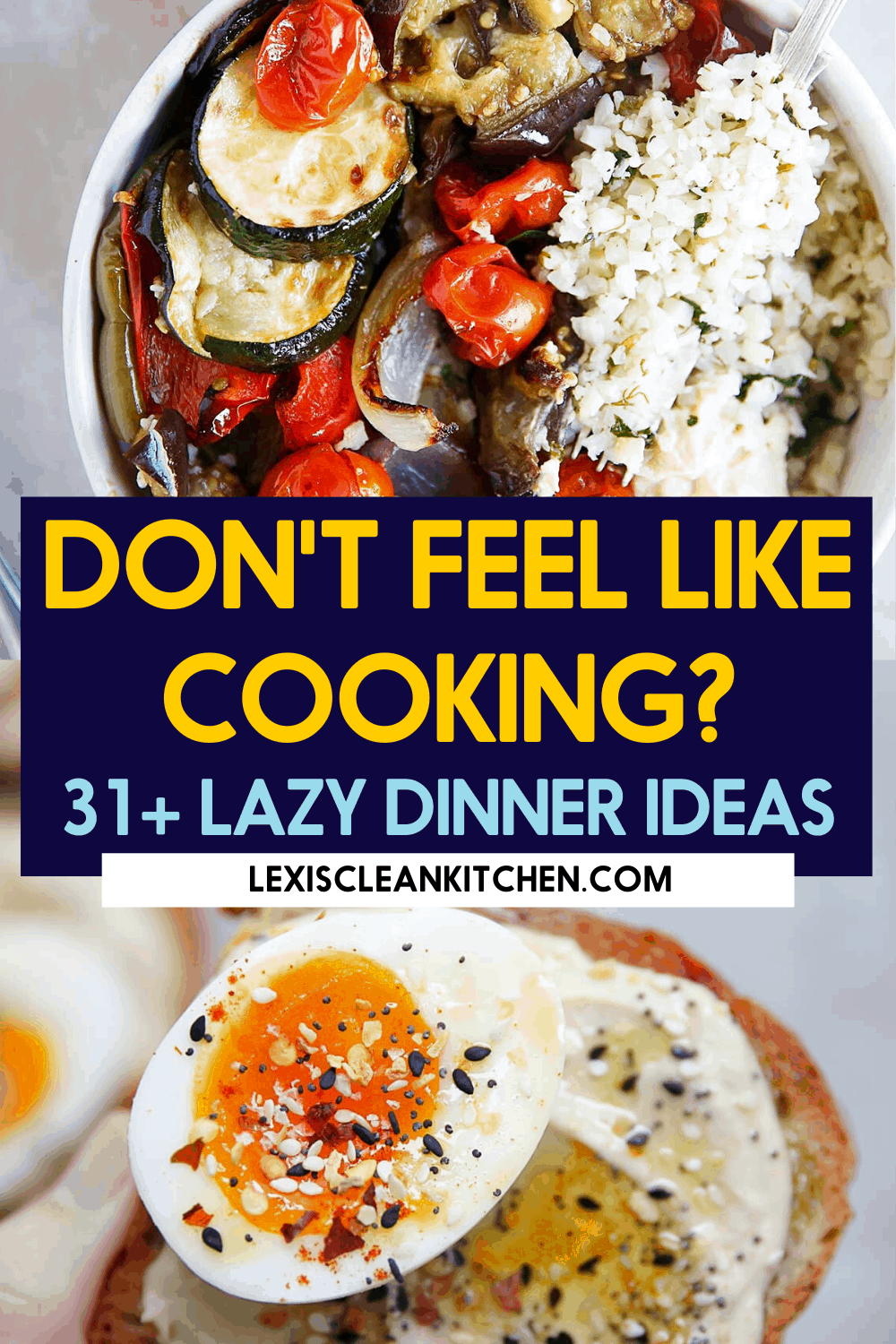 Lazy dinner ideas Pinterest image.