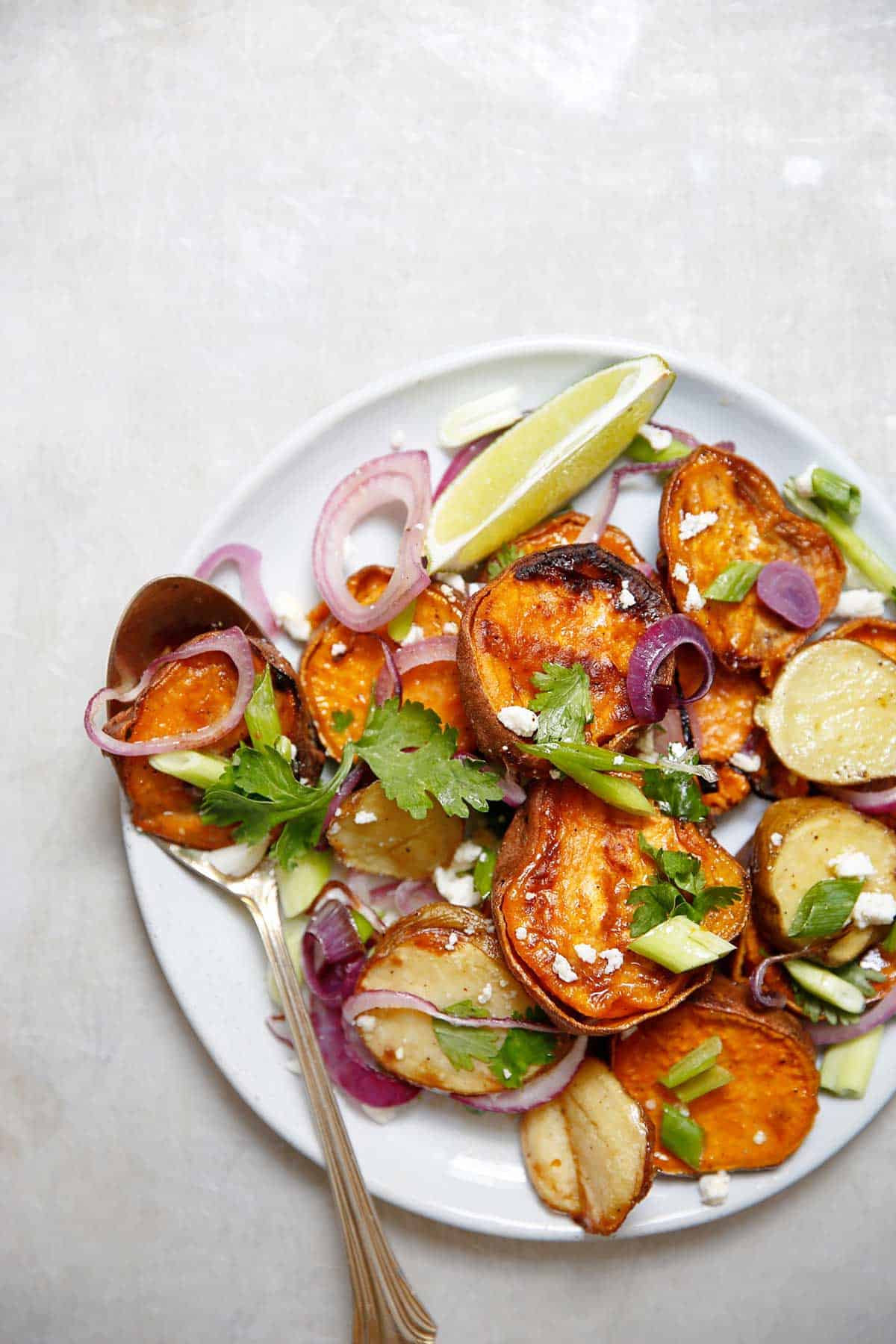 Grilled Sweet Potato Salad with Honey Mustard Vinaigrette