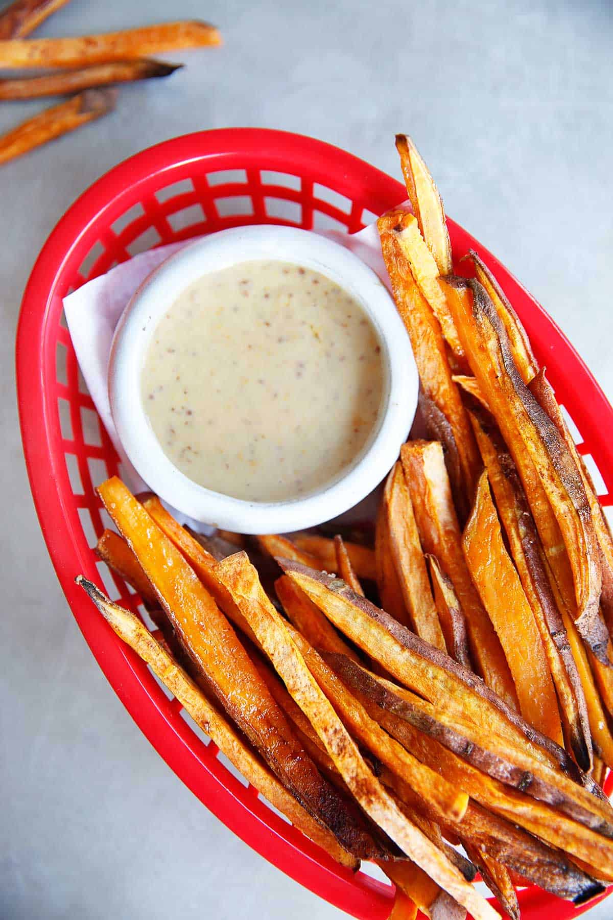Baked Sweet Potato Fries with Honey Mustard