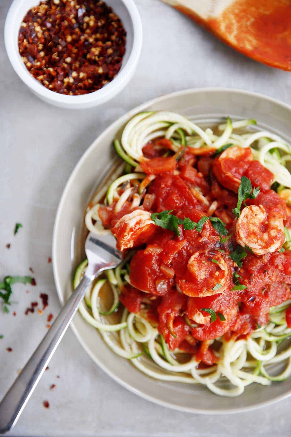 Zucchini Linguine Fra Diavolo