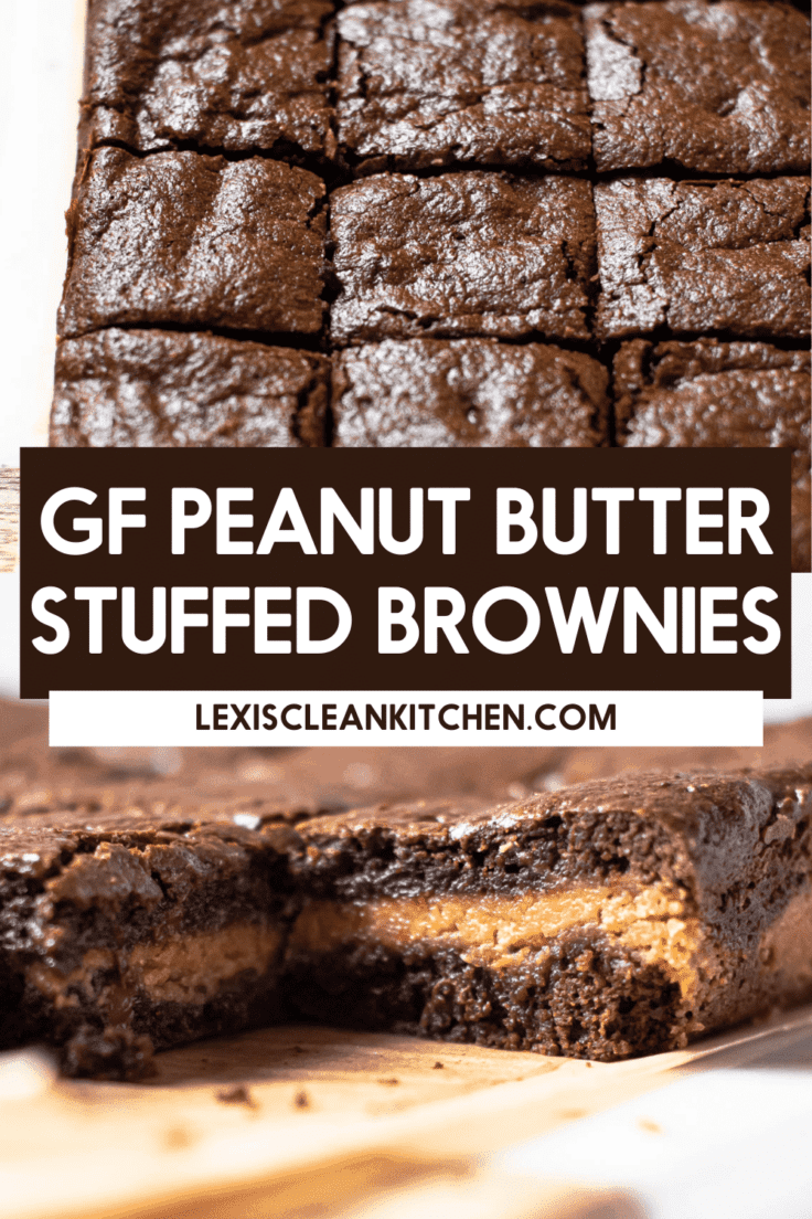 Gluten-free Peanut Butter Stuffed Brownies.