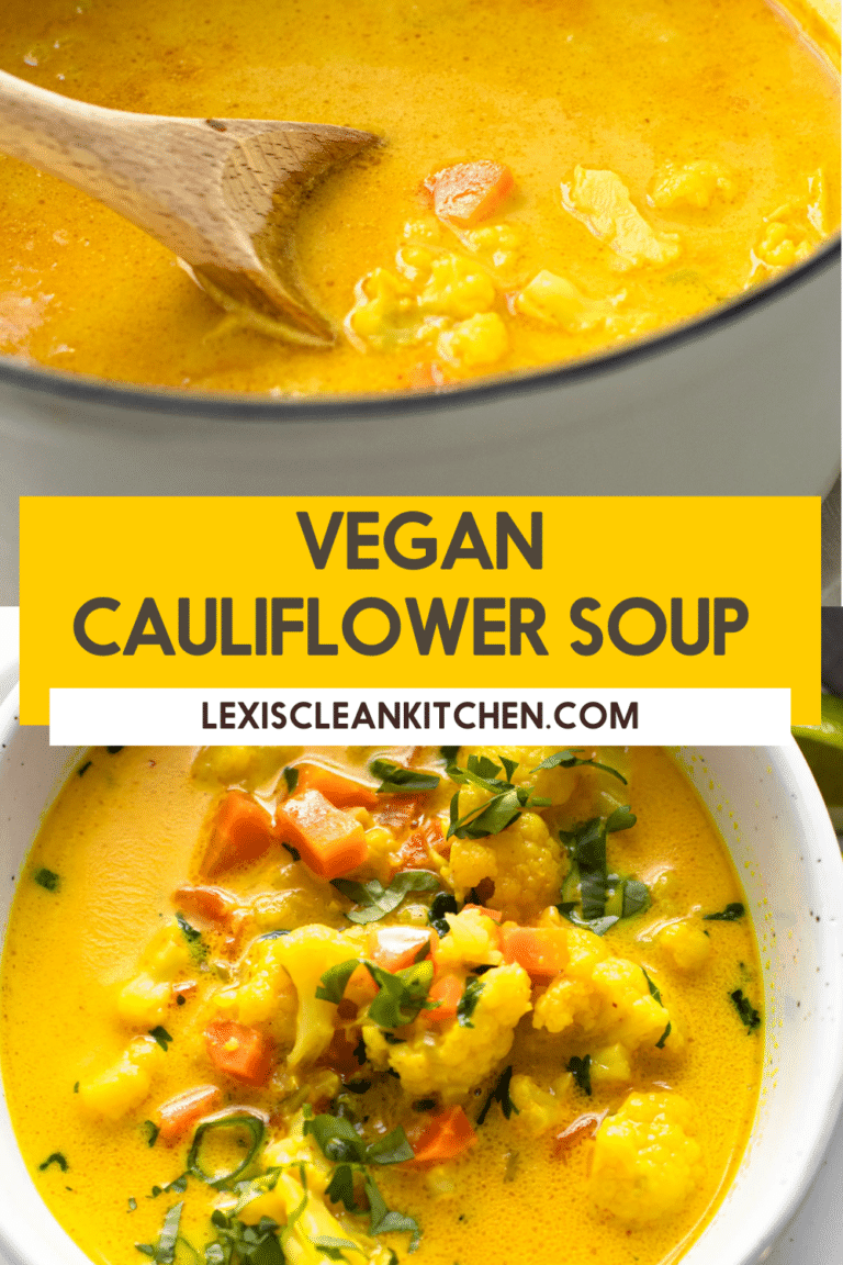 Vegan Cauliflower Soup With Ginger And Turmeric Lexis Clean Kitchen