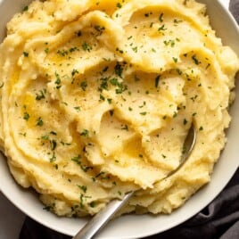 A bowl of instant pot mashed potatoes.