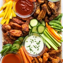 Chicken wing charcuterie board.