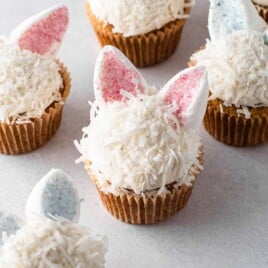 Gluten Free Easter Bunny Cupcakes.