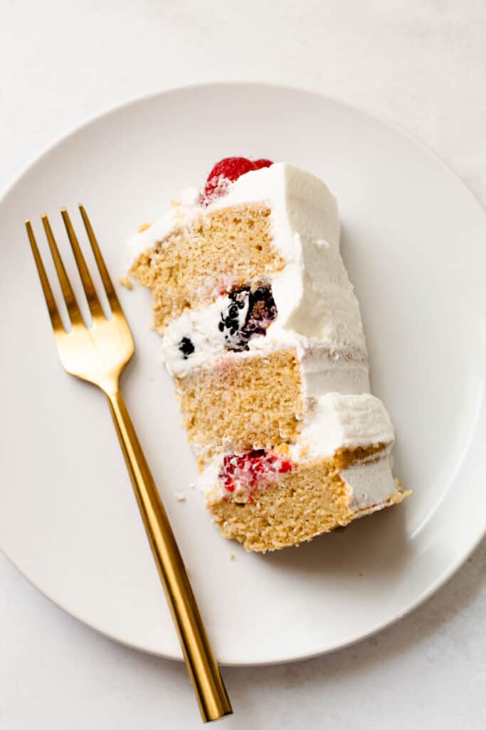 A small slice of healthy smash cake.