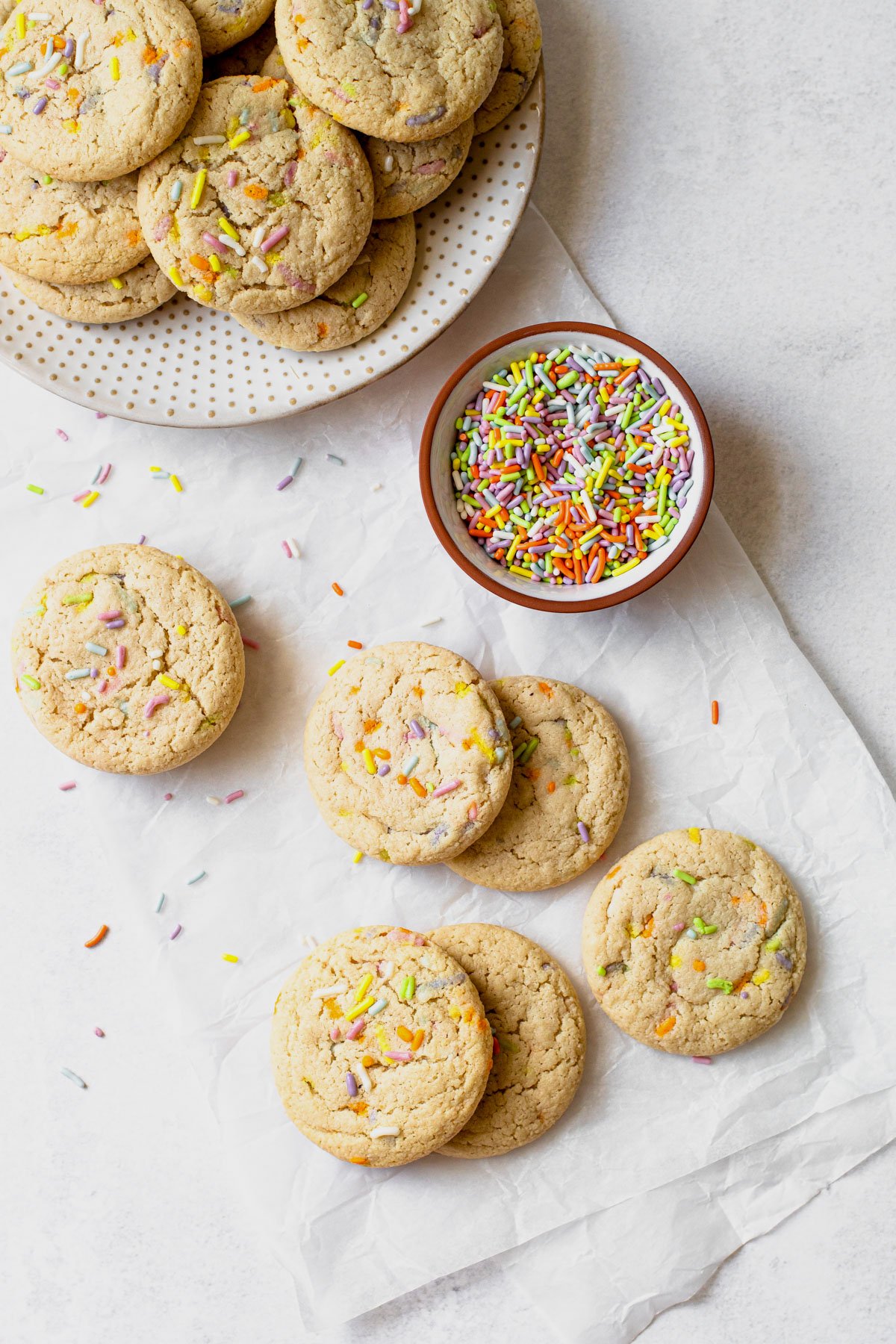 Gluten Free Funfetti Sugar Cookies - caramel and cashews