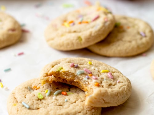 Gluten Free Funfetti Sugar Cookies - caramel and cashews