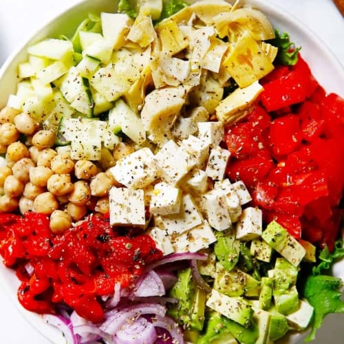 Easy Greek Salad Meal Prep Bowls - She Likes Food