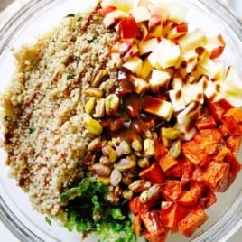 Ingredients for Sweet Potato Quinoa Salad with Kale
