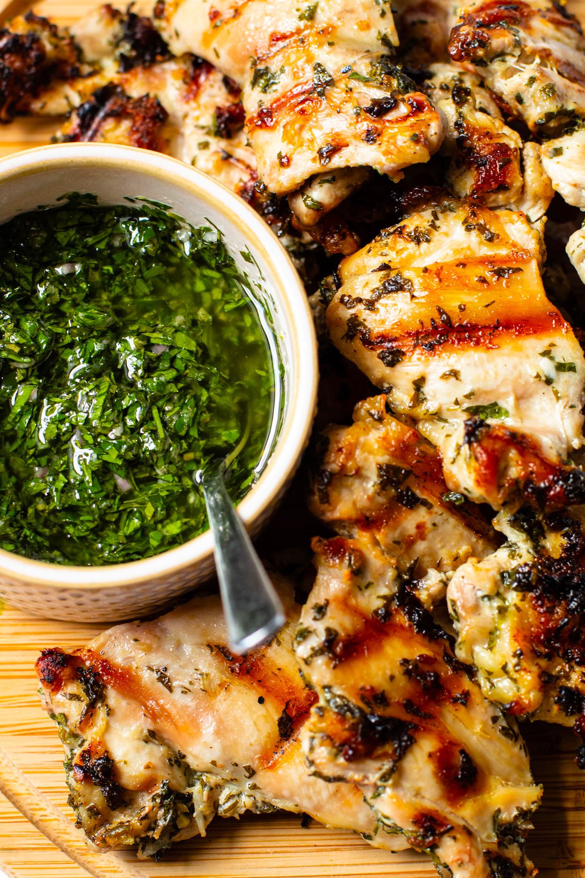 Chimichurri chicken cooked and ready to eat
