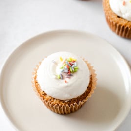 Gluten-free vanilla cupcakes.