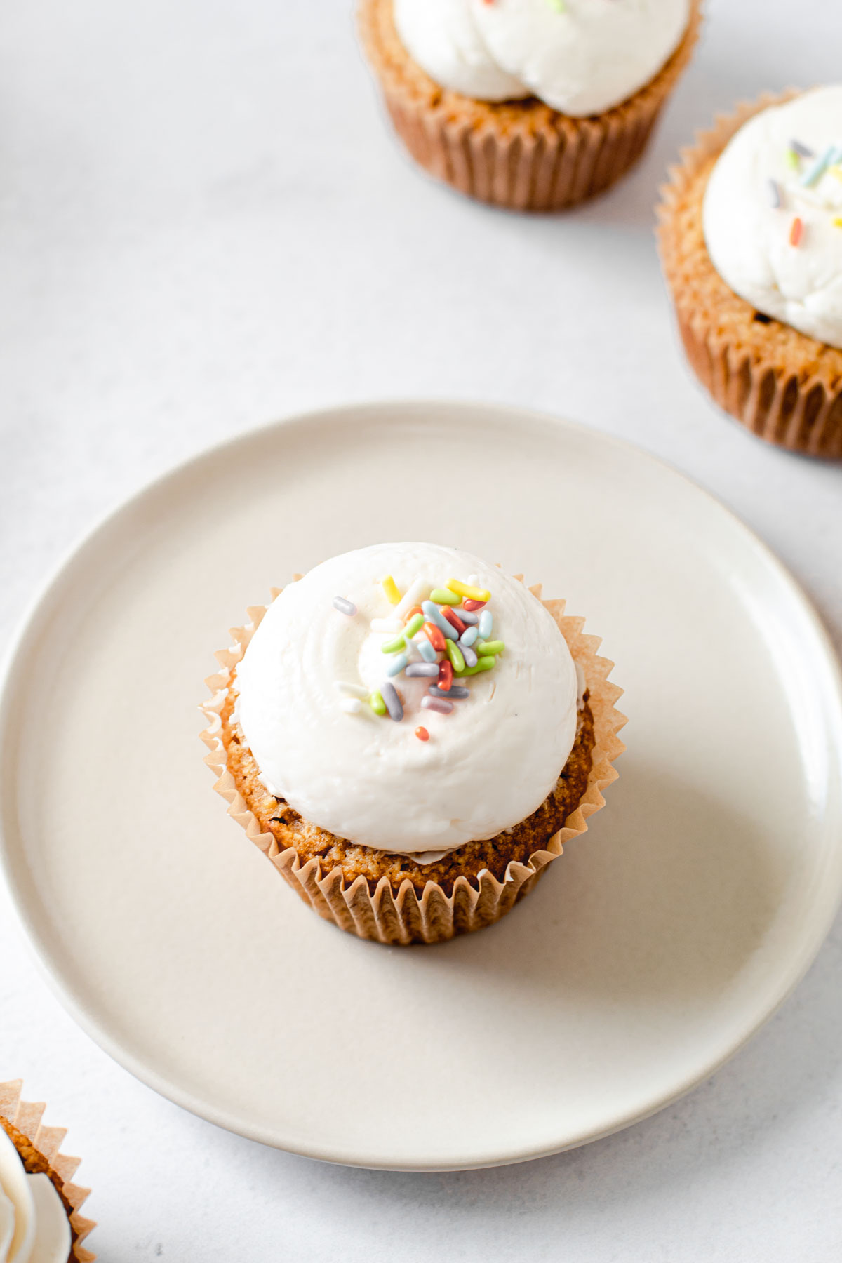 Gluten-free vanilla cupcakes.