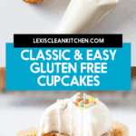 Gluten free classic vanilla cupcakes.