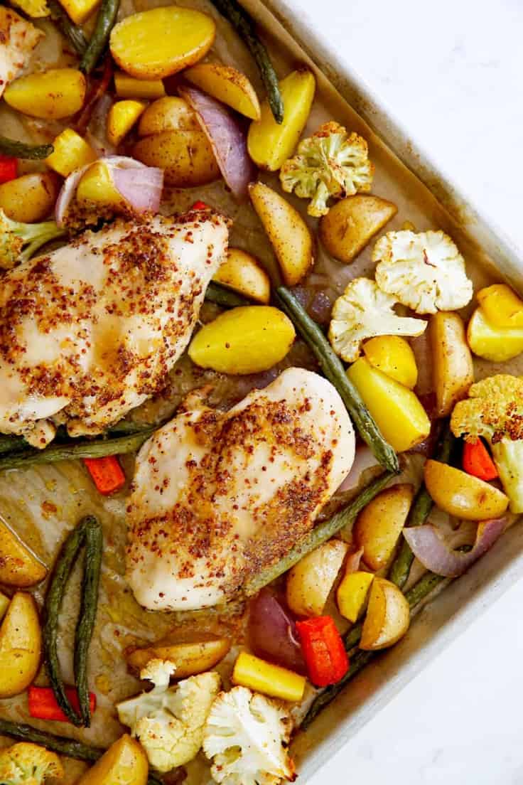 Sheet Pan Honey Mustard Chicken and Veggies - Lexi's Clean Kitchen