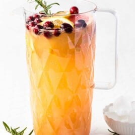 Pitcher of champagne punch