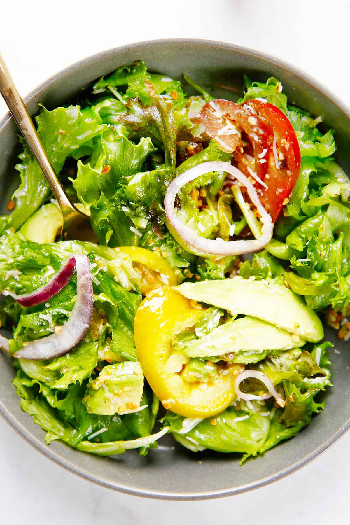 A bowl of Spring Mix Salad