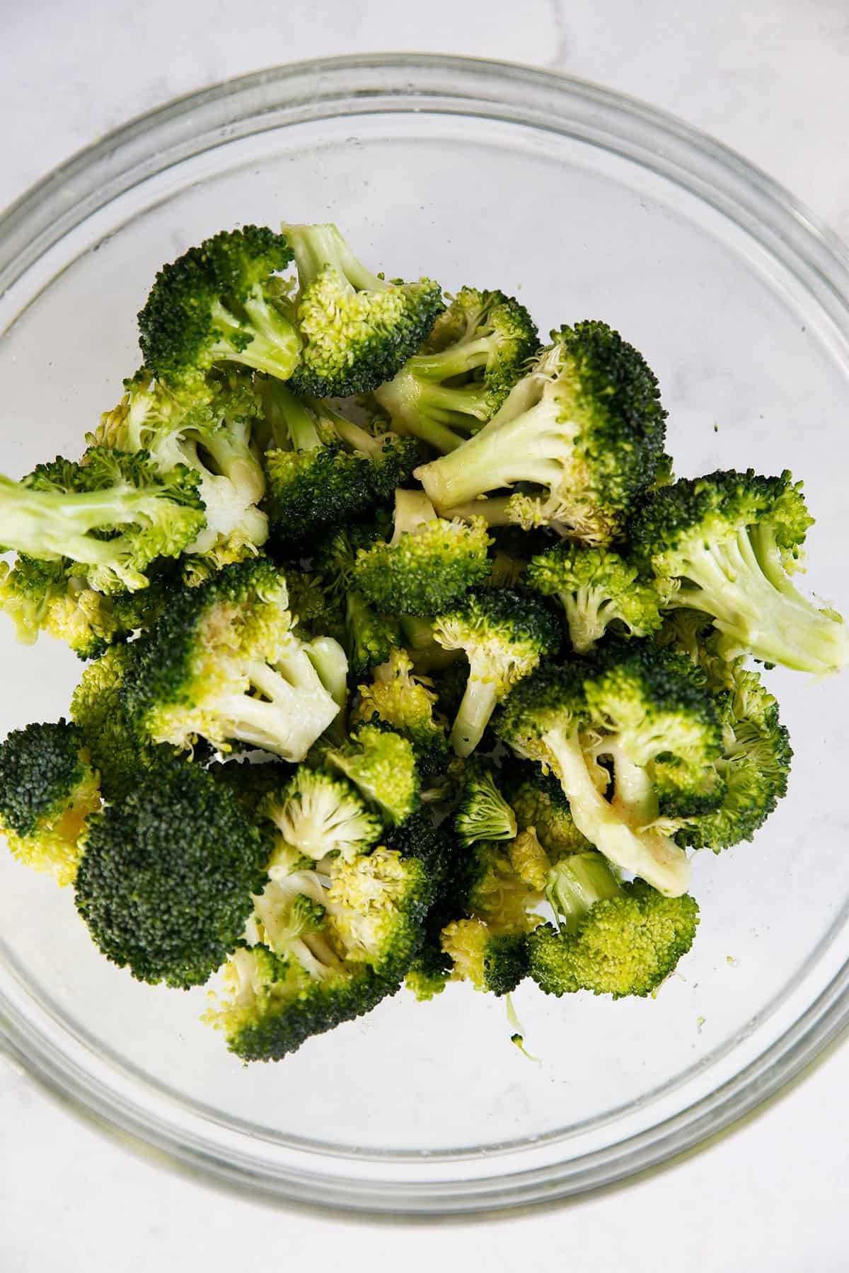 air fryer broccoli recipe prepped for air fryer