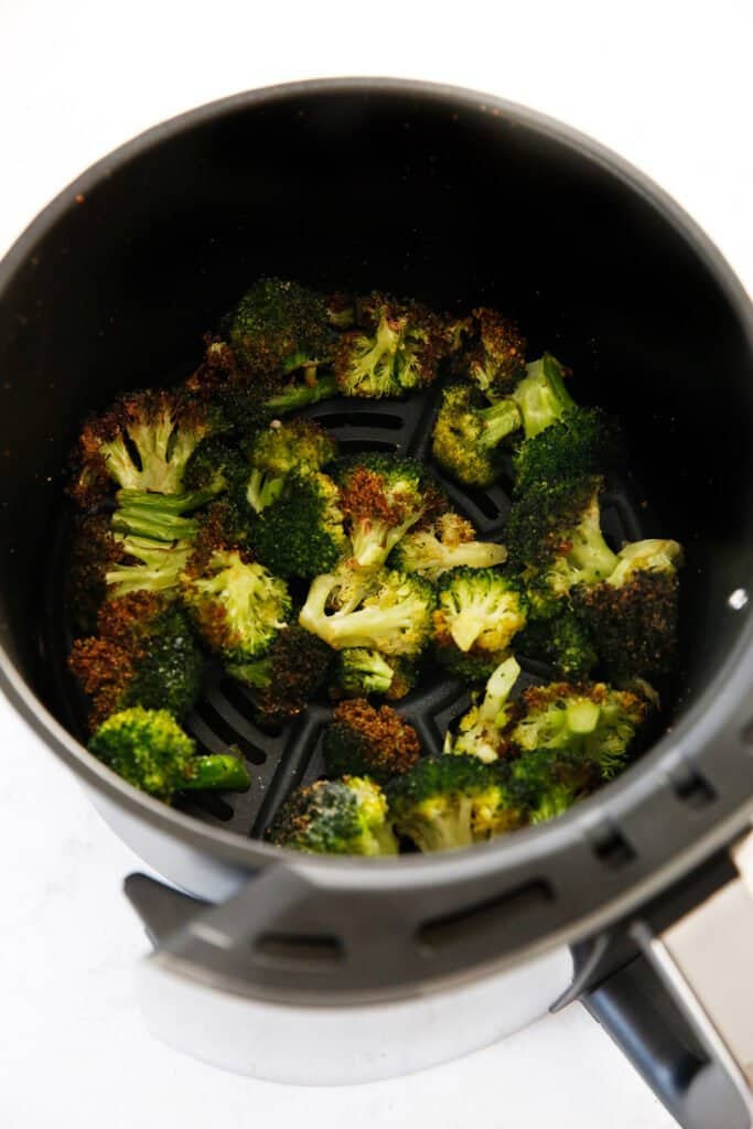 Cooked broccoli in air fryer