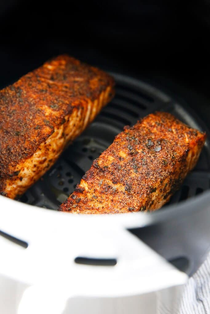 cooked salmon in air fryer