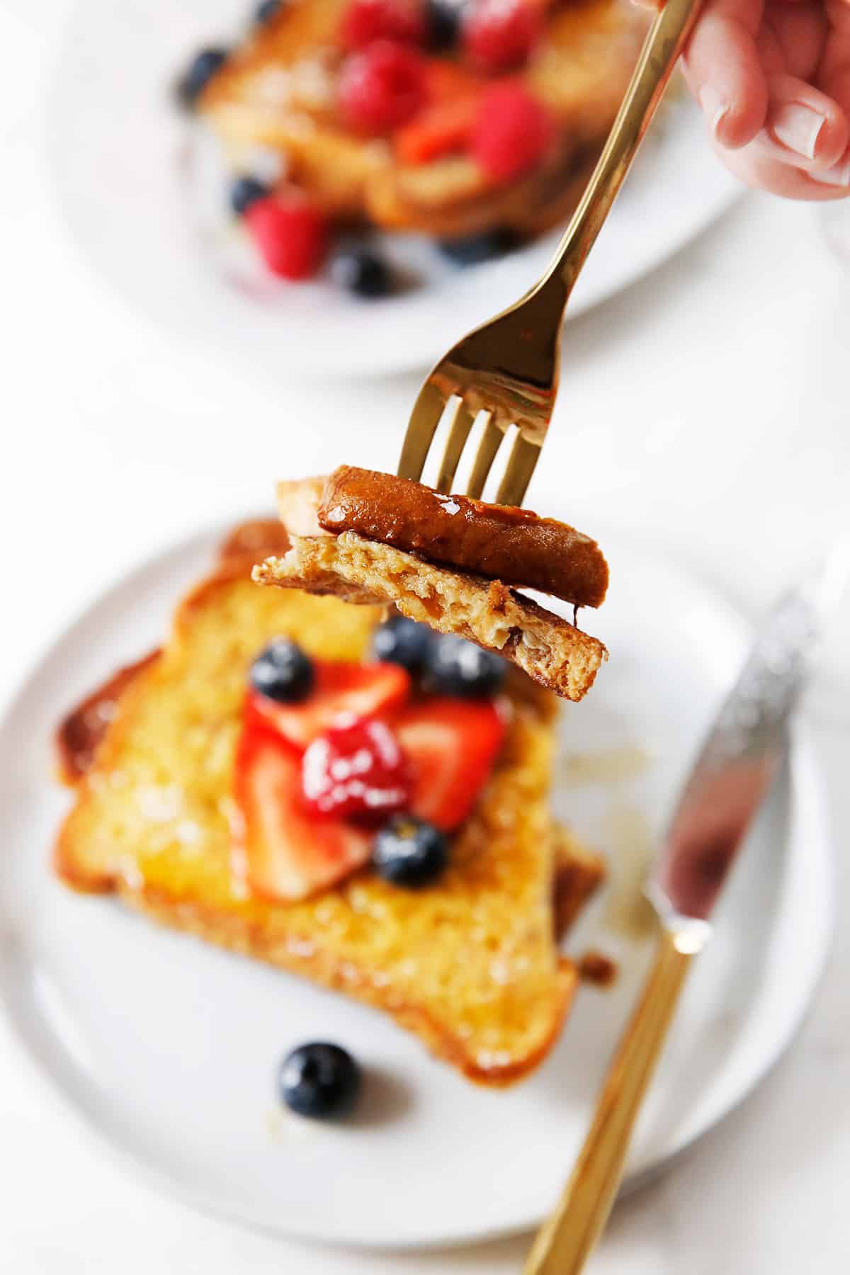 A bite of gluten free french toast