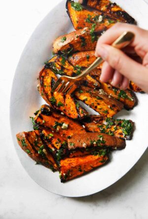 Grilled Sweet Potatoes with Chimichurri