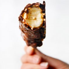Frozen Chocolate Covered Bananas (Snickers Style)
