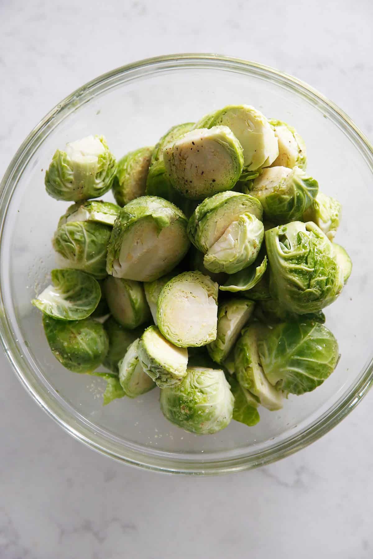 Prepping brussels sprouts for air fryer