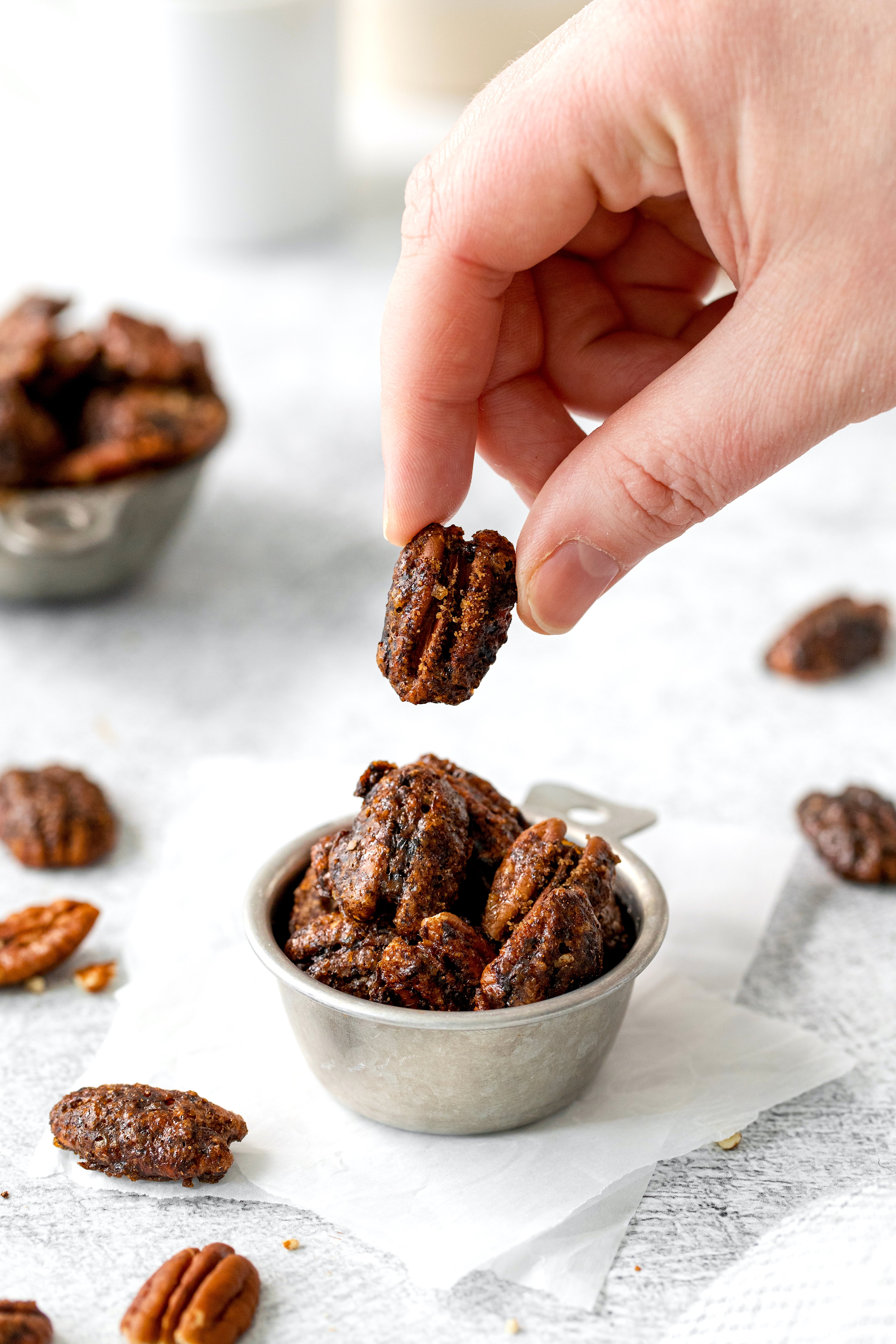 Macadamia Nut Ice Cream with Candied Pecans