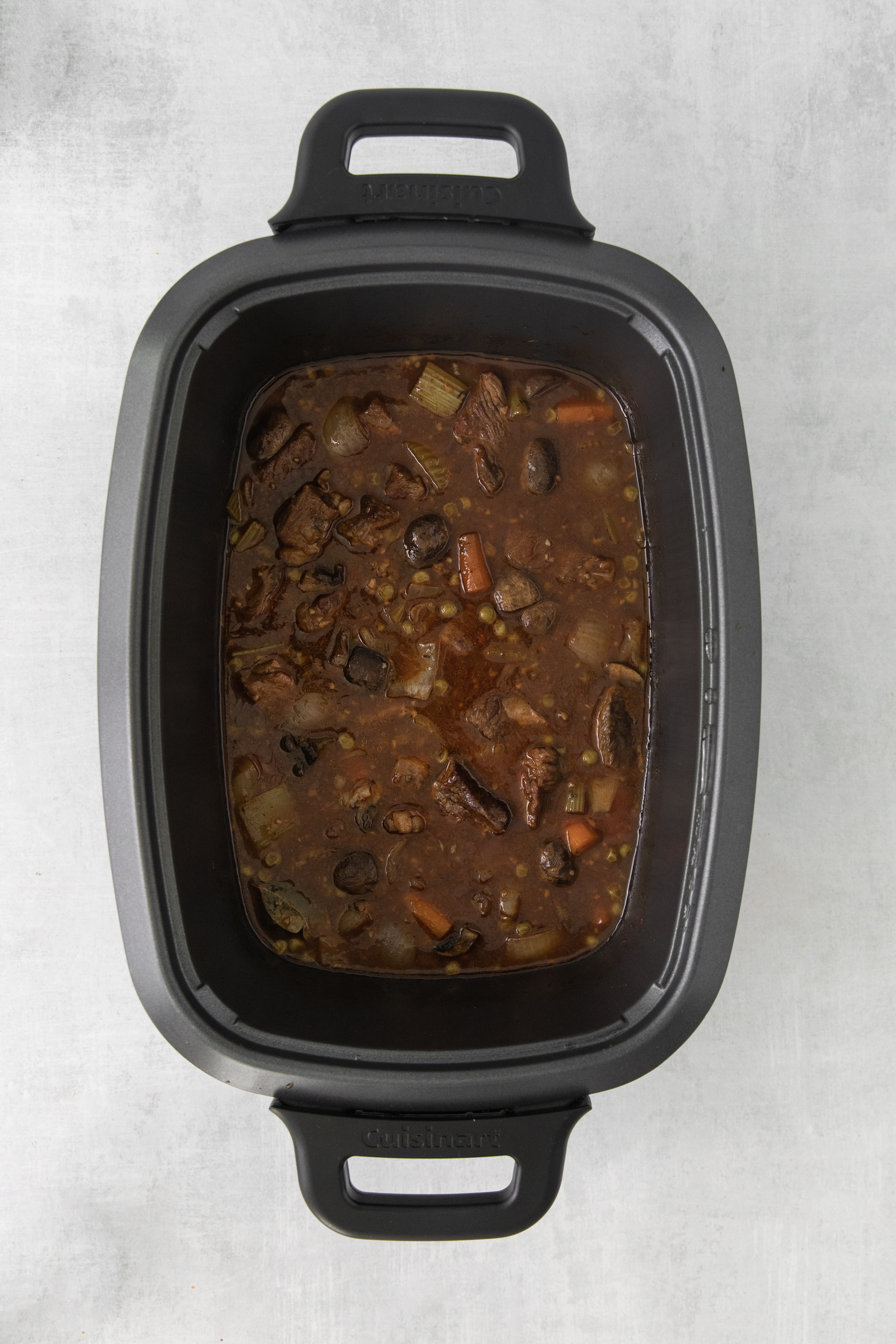 beef stew in a crockpot.