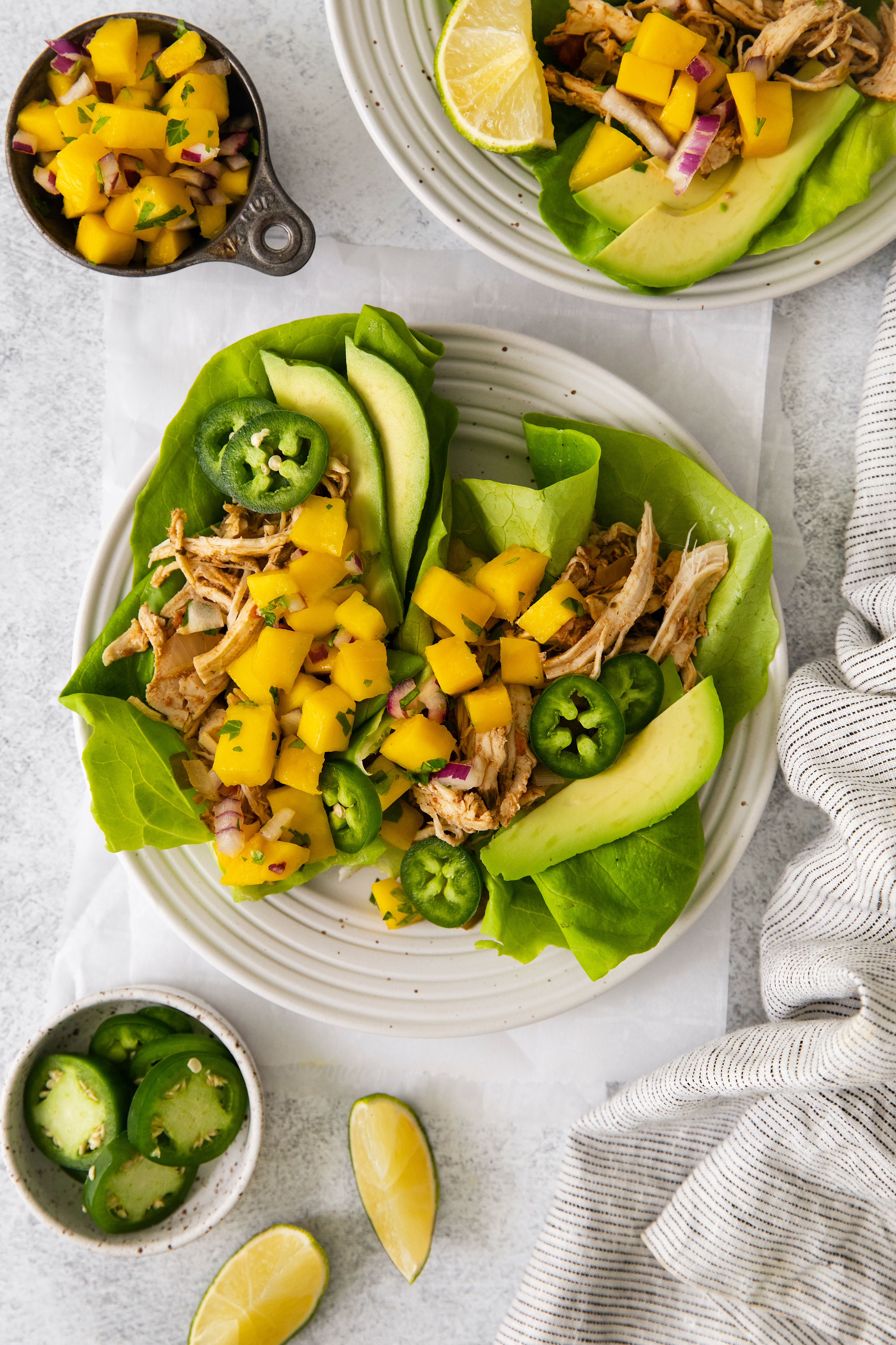 Caribbean Pulled Chicken Lettuce Wraps [VIDEO]