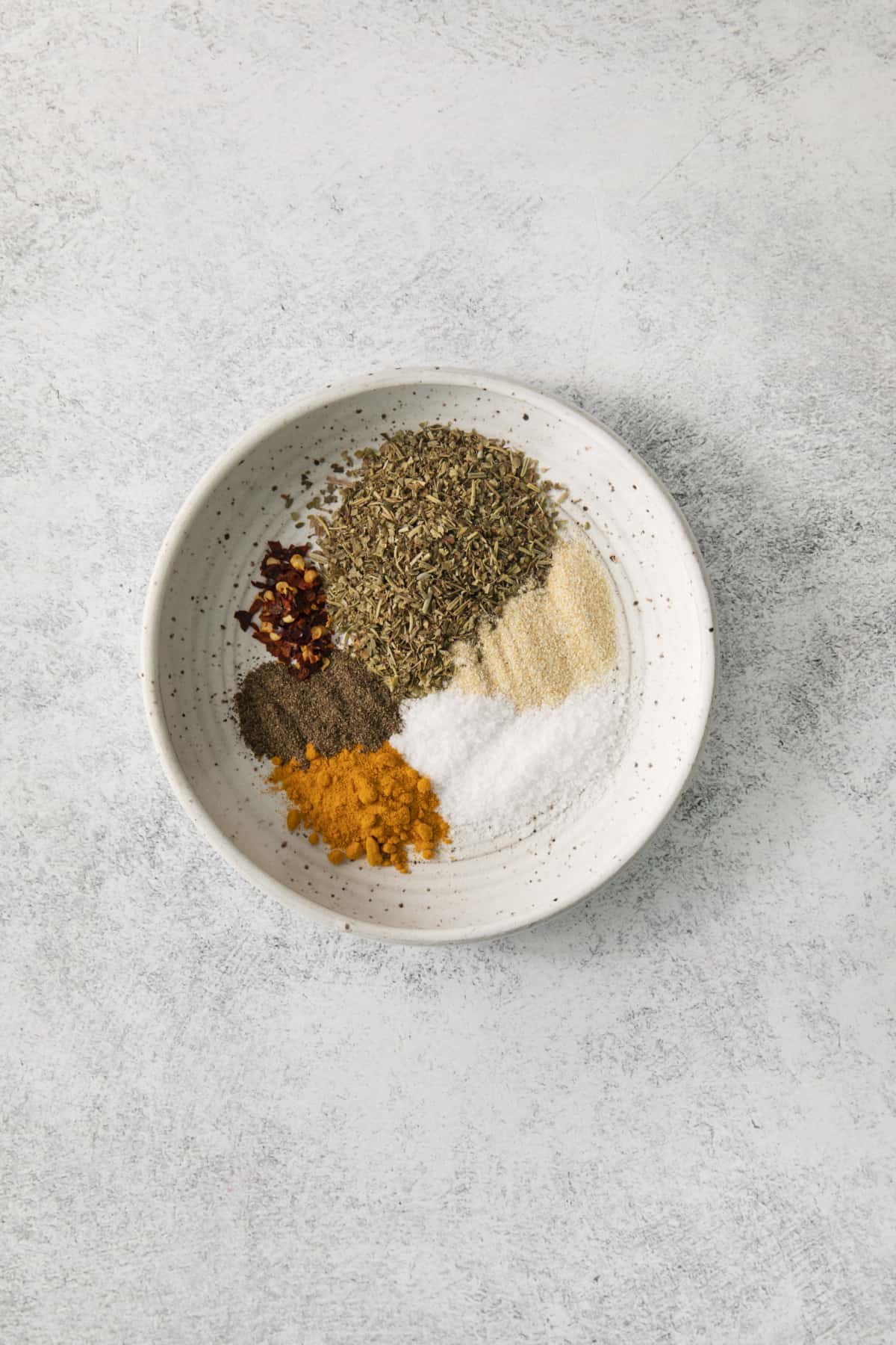 Mix all the spices separately in a bowl to dry them.