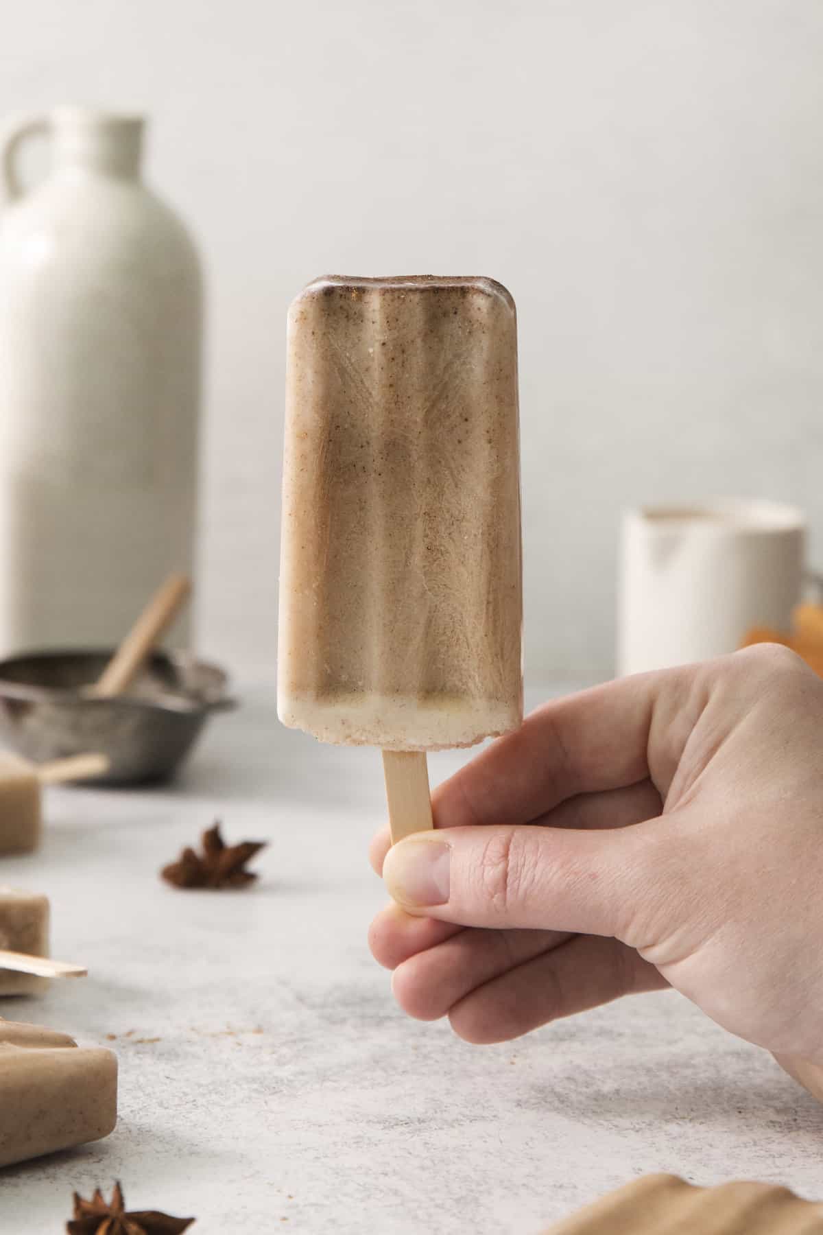 a homemade popsicle held.