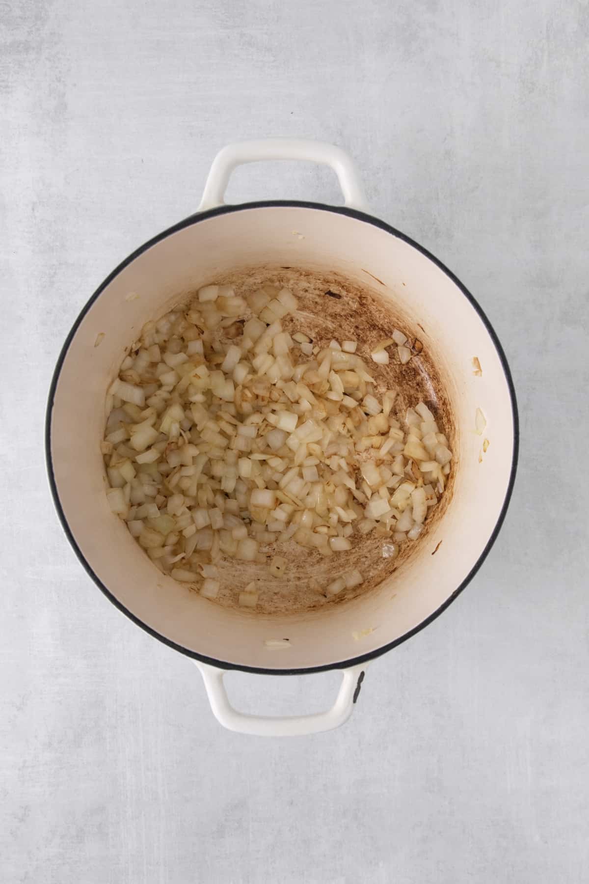 sautéed onion and garlic in a large pot.