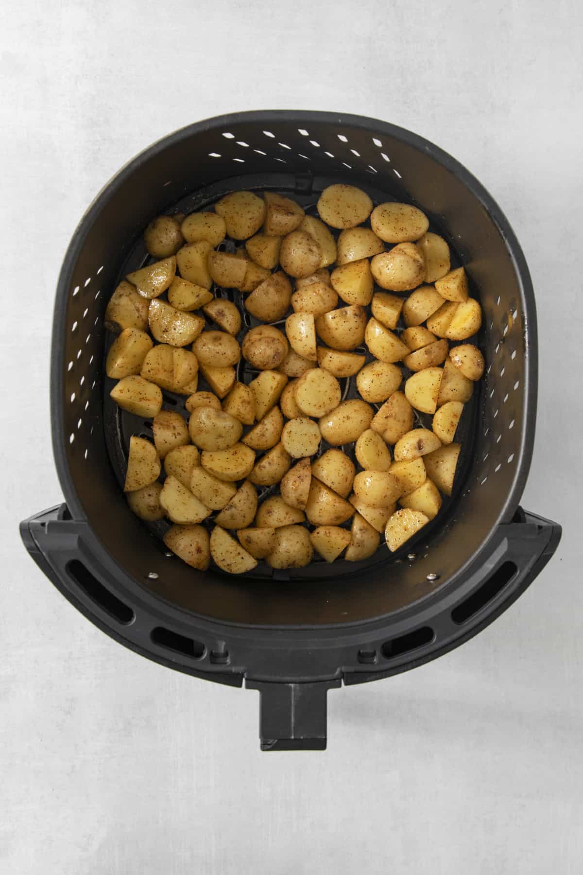potato chunks in the air fryer.