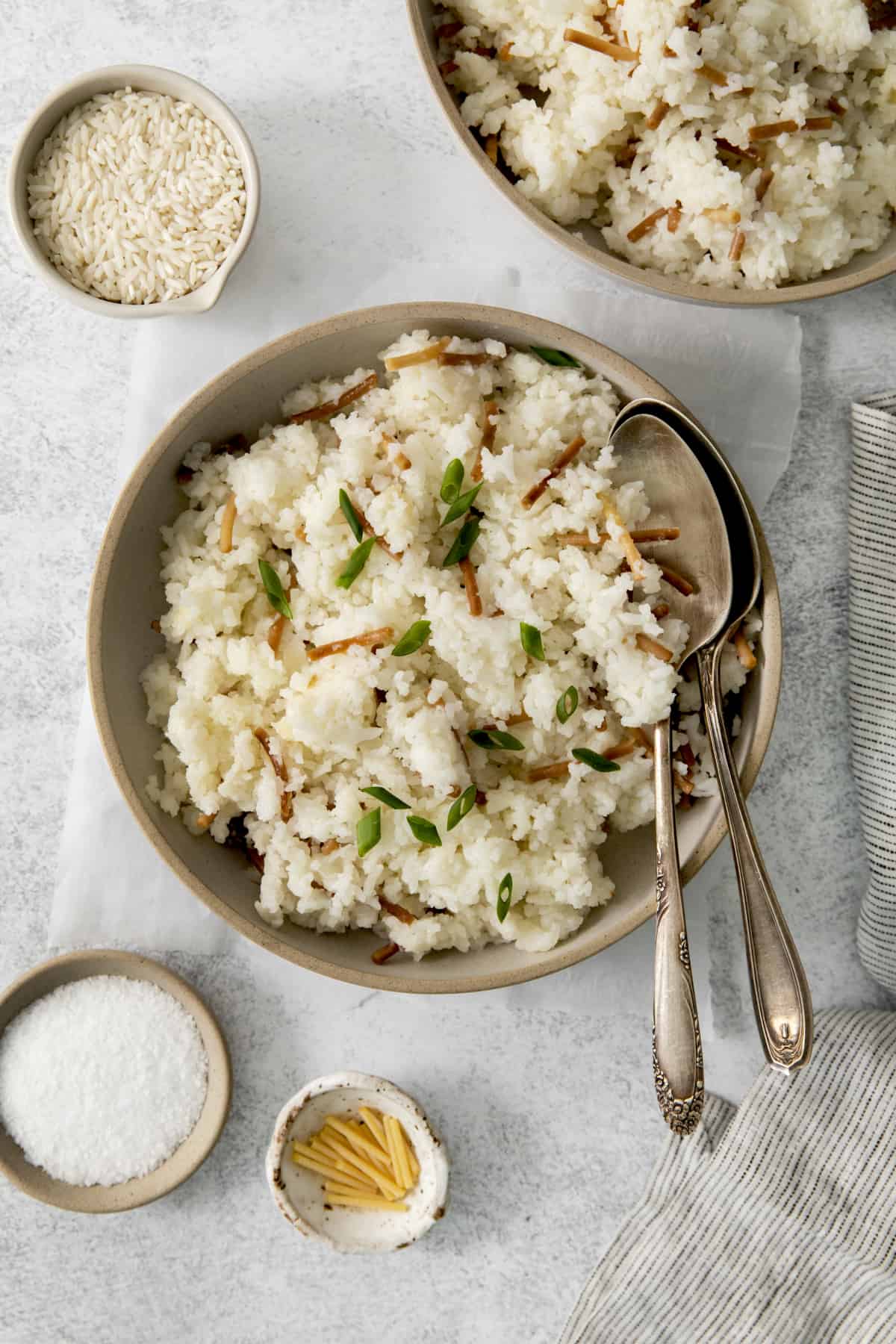 overhead of a bowl of the best rice.