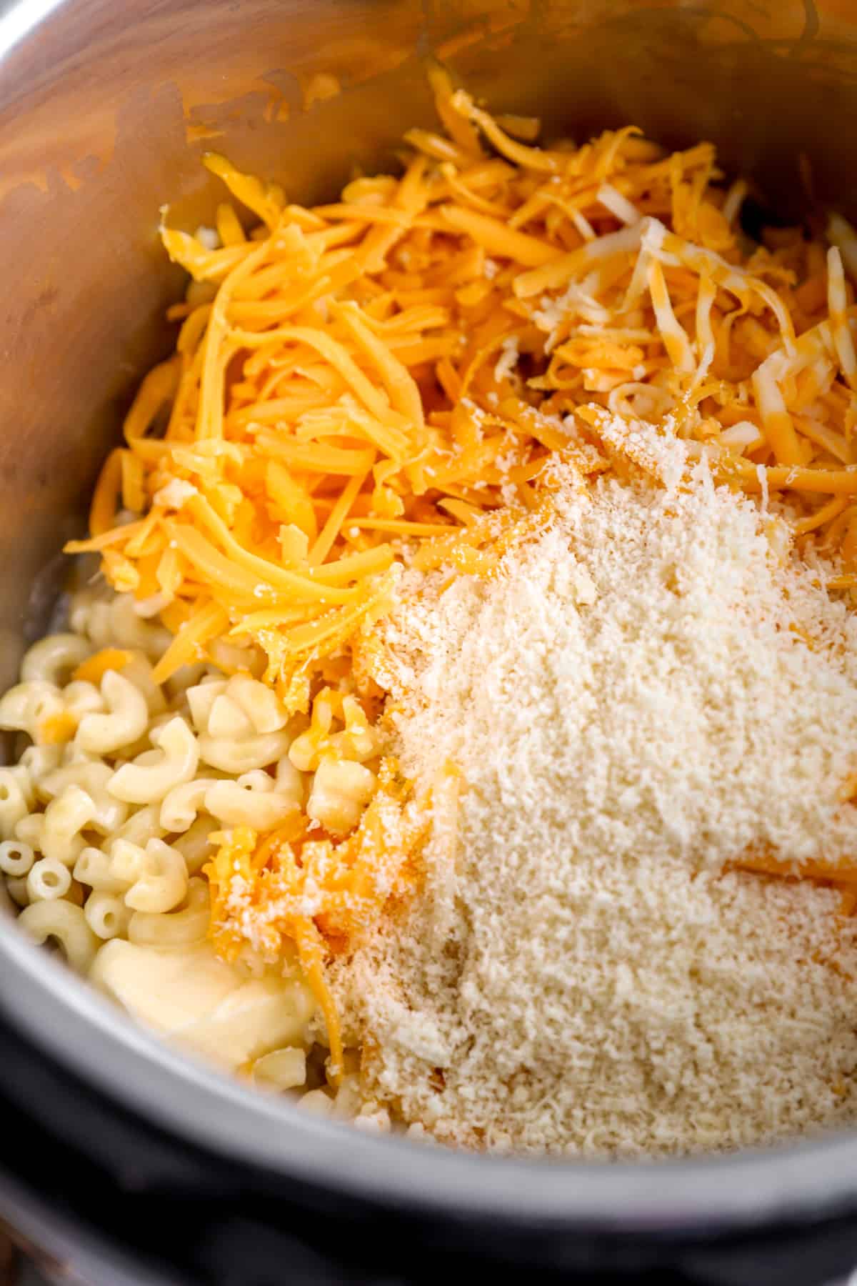 Everything in the Instant Pot to make Instant Pot Mac and Cheese