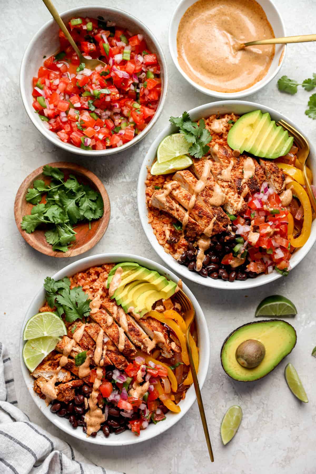 Copycat Chipotle Chicken Burrito Bowls