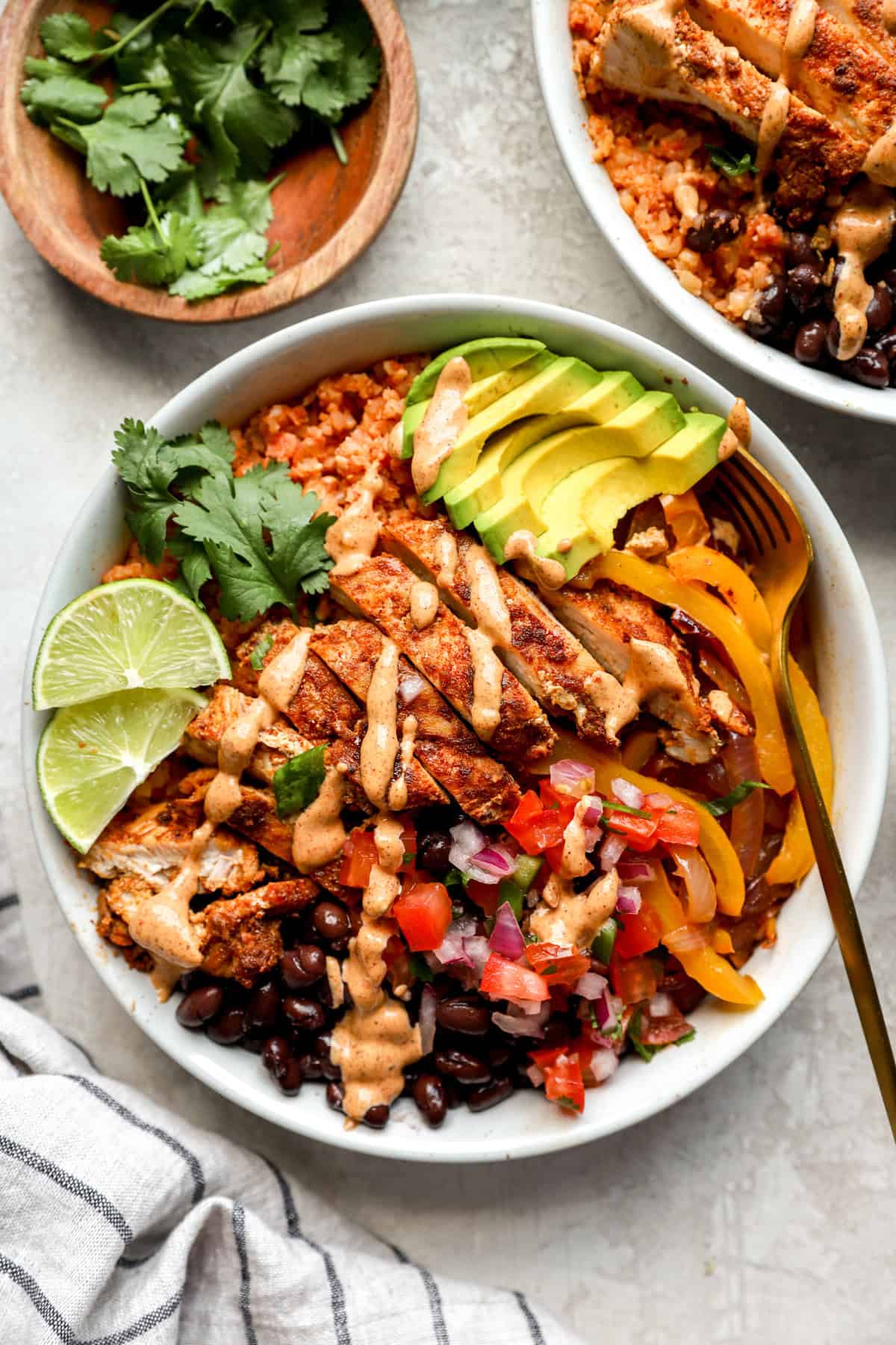 Copycat Chipotle Chicken Burrito Bowls