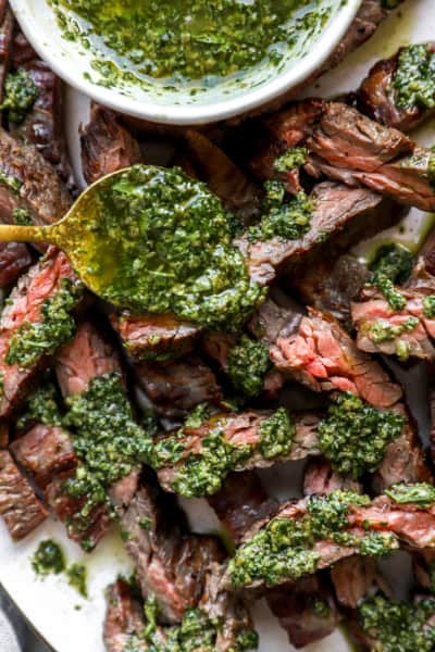 Grilled Skirt Steak with Italian Salsa Verde - Lexi's Clean Kitchen