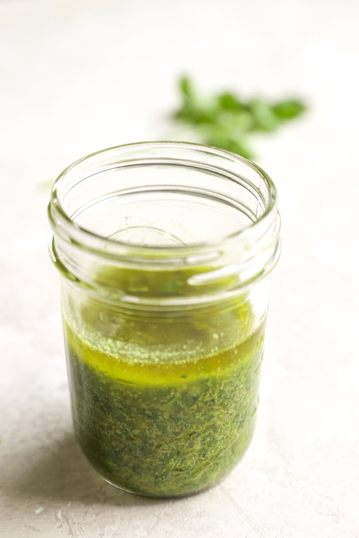 A jar of Italian salsa verde. 