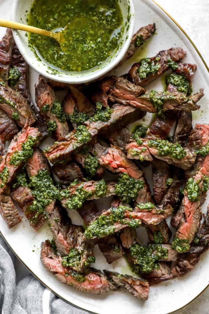 Grilled Skirt Steak with Italian Salsa Verde - Lexi's Clean Kitchen