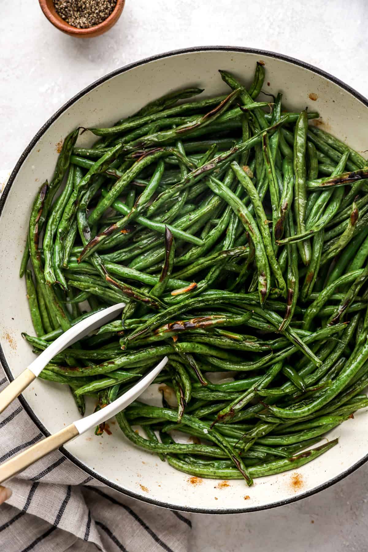 Blistered green beans. 